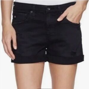 AG The Hailey Ex-boyfriend Roll-up Black Distressed Shorts - Size 29